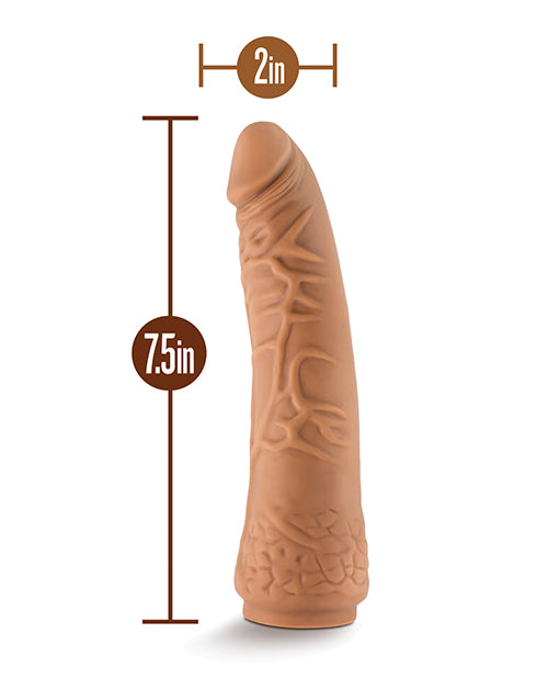 Blush Lock On 7.5&quot; Hexanite Dildo w/Suction Cup Adapter - Mocha