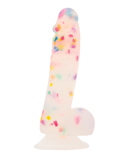 Addiction Party Marty 7.5&quot; Dildo - Frost/Confetti