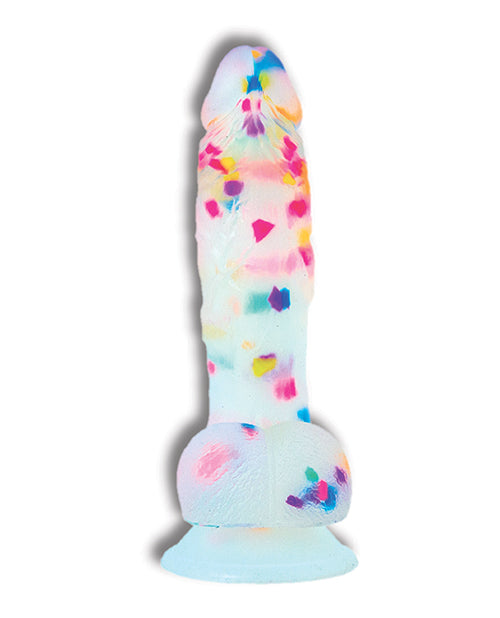 Addiction Party Marty 7.5&quot; Dildo - Frost/Confetti