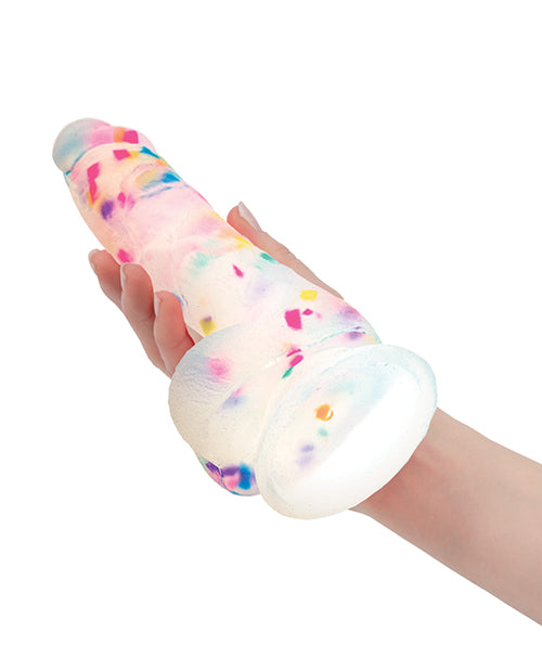 Addiction Party Marty 7.5&quot; Dildo - Frost/Confetti