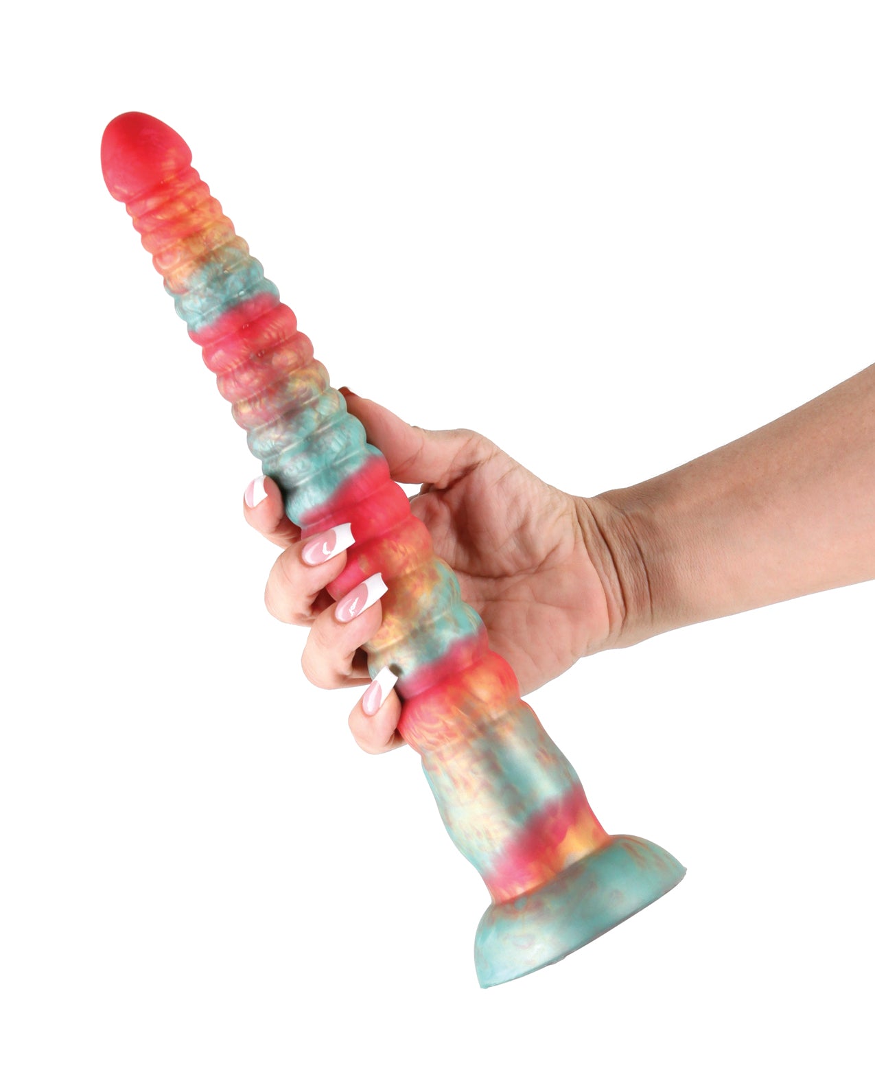 Colours Stacked 12&quot; Dildo - Red/Gold