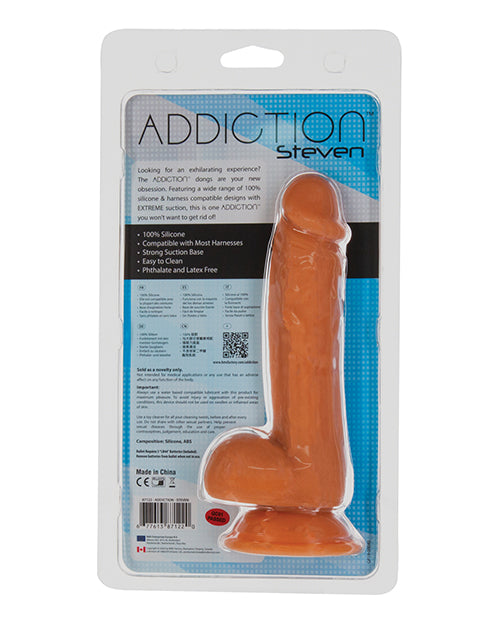 Addiction Steven 7.5&quot; Dildo - Caramel