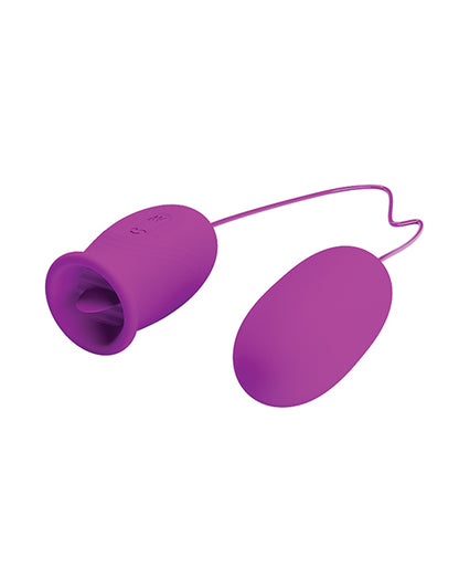 Pretty Love Daisy Silicone Licker &amp; Vibrating Egg - Fuchsia