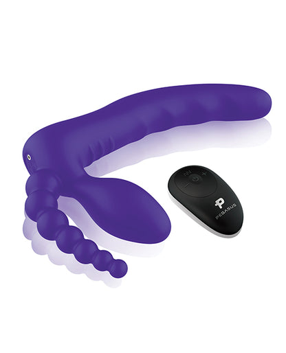 Pegasus 7&quot; Strapless Strap On w/Remote - Purple