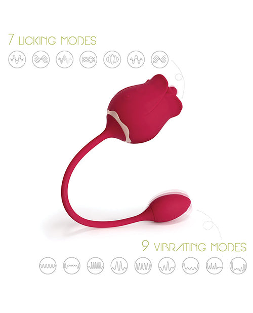 Fiona Clit Licking Rose &amp; Vibrating Egg - Red