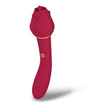 Secret Kisses Rosegasm Lingo Dual Ended Rose Bud w/Clitoral Flickering &amp; Internal Massage - Red