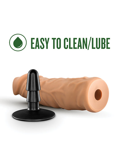 Blush Lock On 8&quot; Argonite Dildo w/Suction Cup Adapter - Mocha