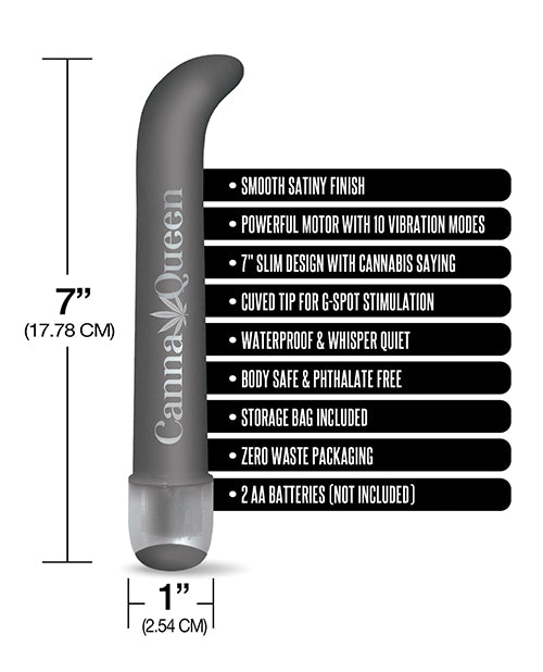 Buzzed 7&quot; G-Spot Vibe  - Canna Queen Black
