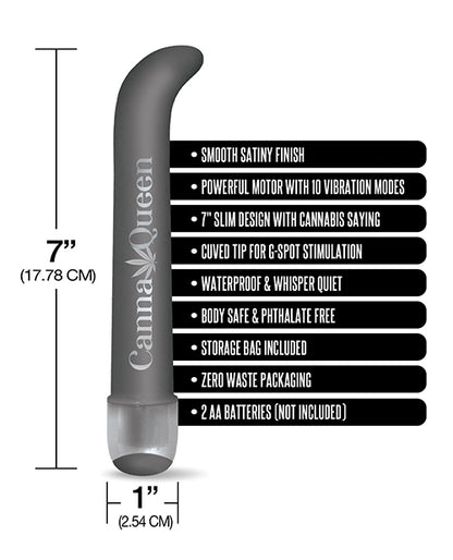 Buzzed 7&quot; G-Spot Vibe  - Canna Queen Black