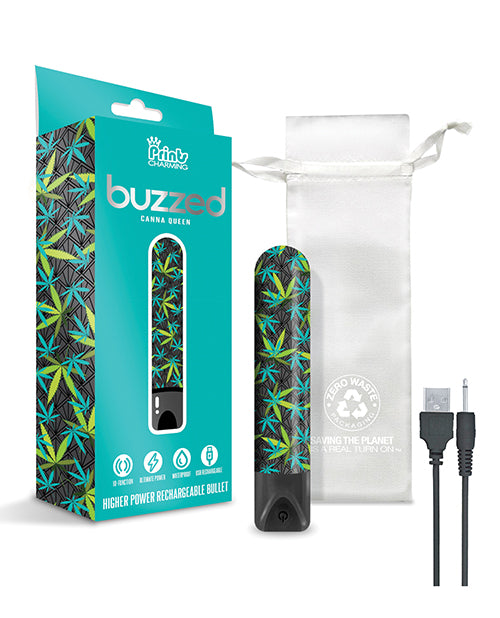 Buzzed 3.5&quot; Rechargeable Bullet - Canna Queen Black