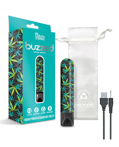 Buzzed 3.5&quot; Rechargeable Bullet - Canna Queen Black