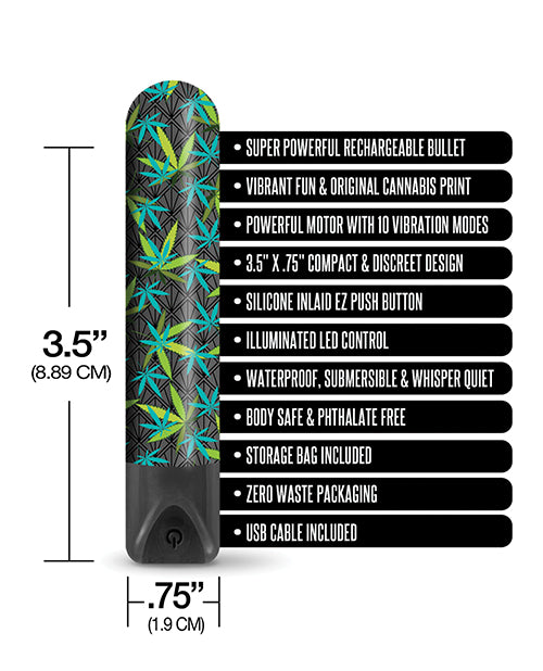 Buzzed 3.5&quot; Rechargeable Bullet - Canna Queen Black