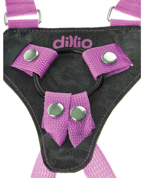 Dillio 7&quot; Strap-On Suspender Harness Set - Pink