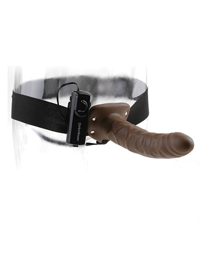Fetish Fantasy Series 8&quot; Vibrating Hollow Strap On - Brown