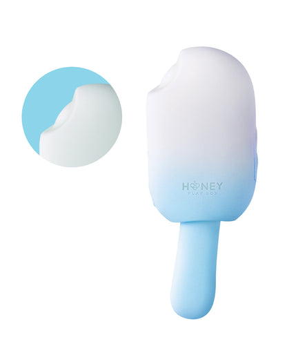 Bite Me Sucking, Tapping &amp; Vibrating Cream Pop Stimulator - Blue/White