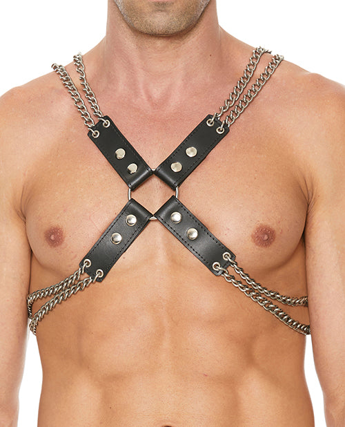 Shots Uomo Chain &amp; Chain Harness - Black