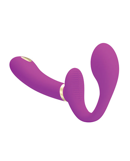 Pretty Love Thunderbird Electrostim &amp; Vibrating Strapless Strap On - Fuchsia