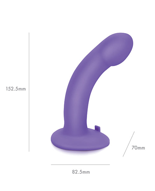 Pegasus 6&quot; Rechargeable Curved Peg w/Adjustable Harness &amp; Remote Set - Purple
