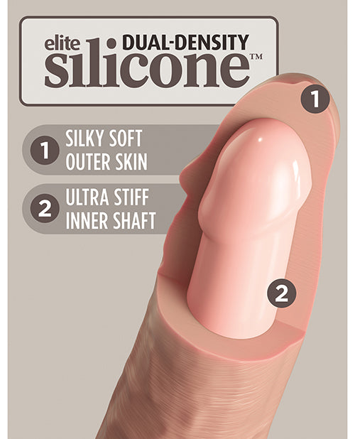 King Cock Elite 9&quot; Dual Density Silicone Cock - Light