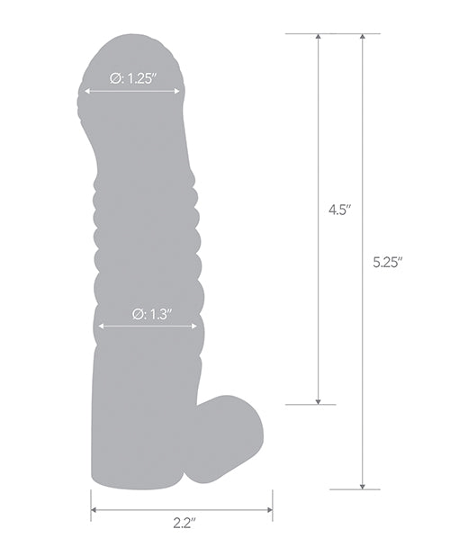 Blue Line C &amp; B 5.25&quot; Vibrating Penis Enhancing Sleeve Extension - Smoke