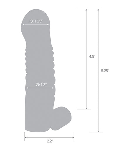 Blue Line C &amp; B 5.25&quot; Vibrating Penis Enhancing Sleeve Extension - Smoke