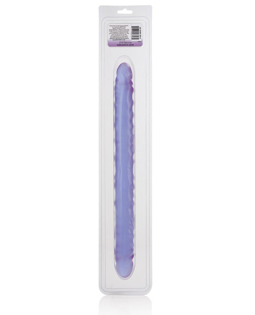 17&quot; Slim Jim Duo Veined Super Slim Dong - Reflective Gel Purple