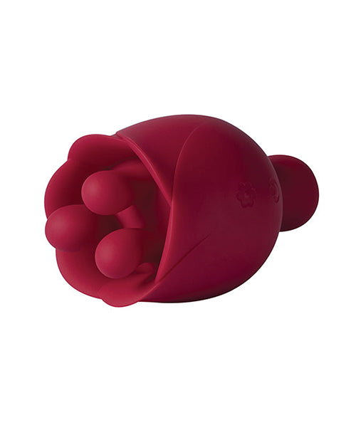 Rosewyn Rotating Rose Toy Vibrator &amp; Pinpoint Stimulator - Red