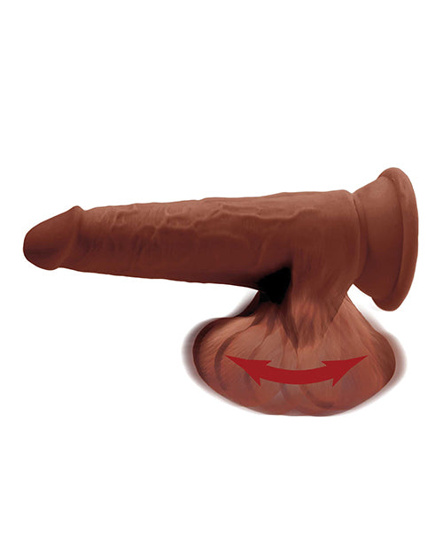 King Cock Plus 8&quot; Triple Density Cock w/Swinging Balls - Brown