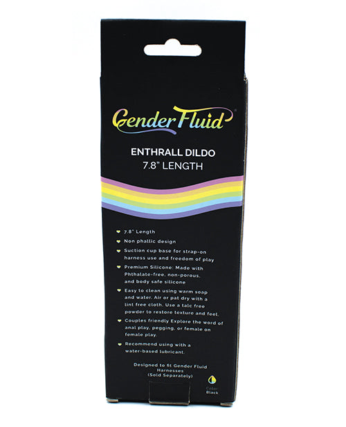 Gender Fluid 7.8&quot; Enthrall Strap On Dildo - Black