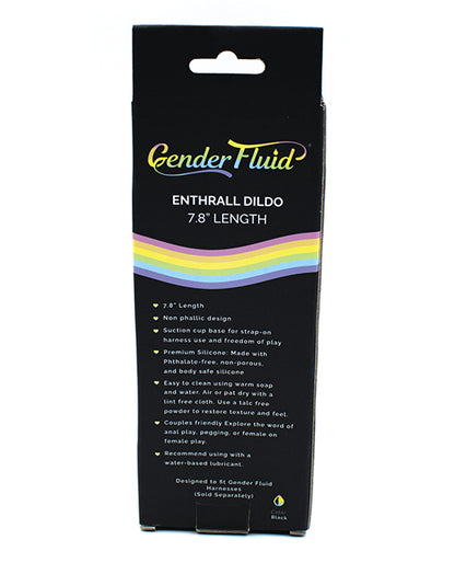 Gender Fluid 7.8&quot; Enthrall Strap On Dildo - Black