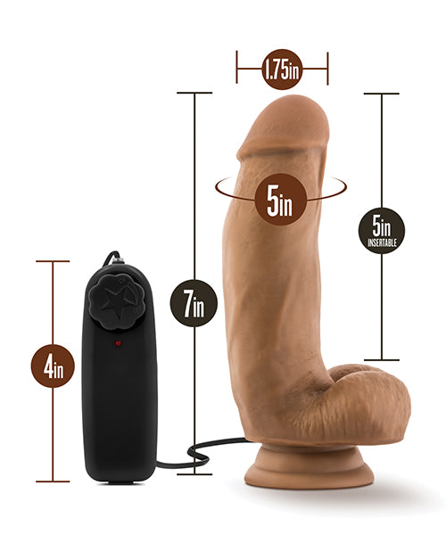 Blush Coverboy MMA Fighter 7&quot; Vibrating Realistic Cock - Mocha