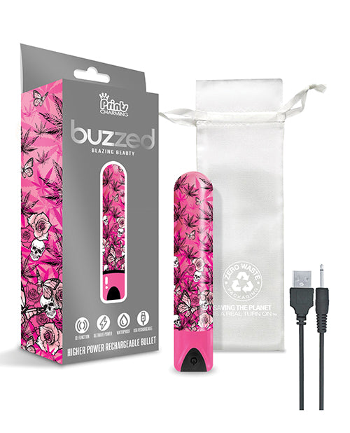 Buzzed 3.5&quot; Rechargeable Bullet - Blazing Beauty Pink